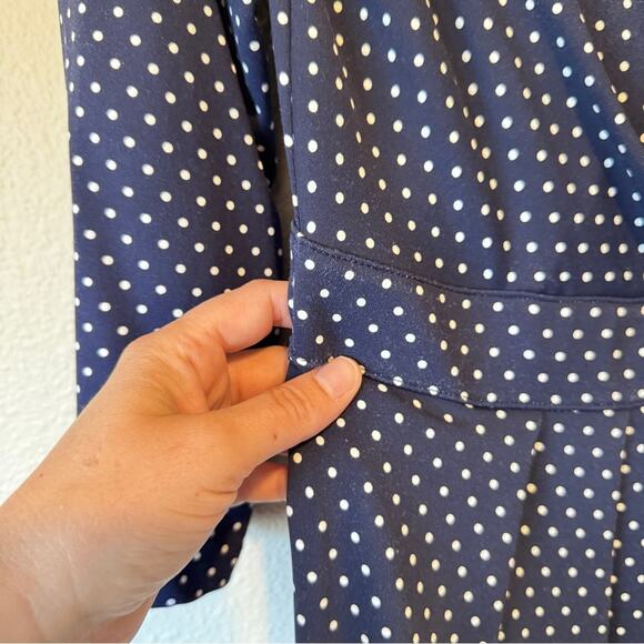 Talbots Blue Polka Dot Mini Dress Womens 2P 3/4 Sleeve Casual Sundress - Picture 6 of 10